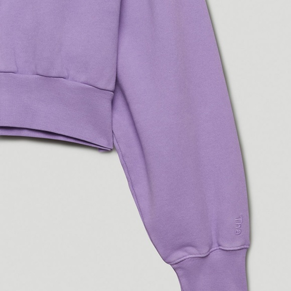 Aritiza tna cozy fleece perfect shrunken hoodie crop pullover petal purple - Picture 5 of 8